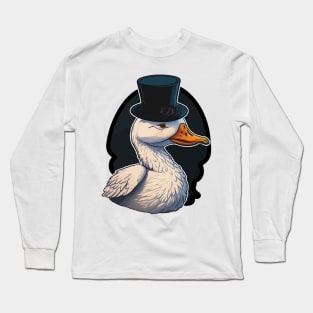 Duck Wearing A Top Hat Long Sleeve T-Shirt